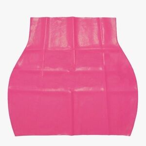 Cosmic Barbie Pink 💯 LATEX mini skirt plastic rave goth club fetish cosplay gumi